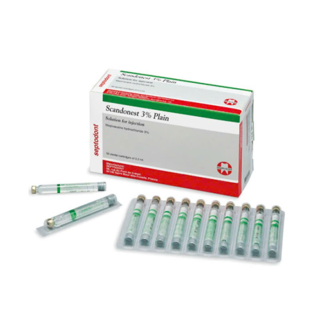 Thuốc tê xanh lá Scandonest 3% Plain của hãng Septodont